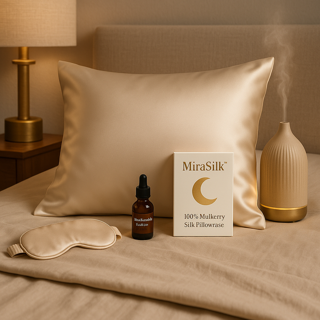 MiraSilk™ 100% Mulberry Silk Pillowcase – 19 Momme, OEKO-TEX Certified
