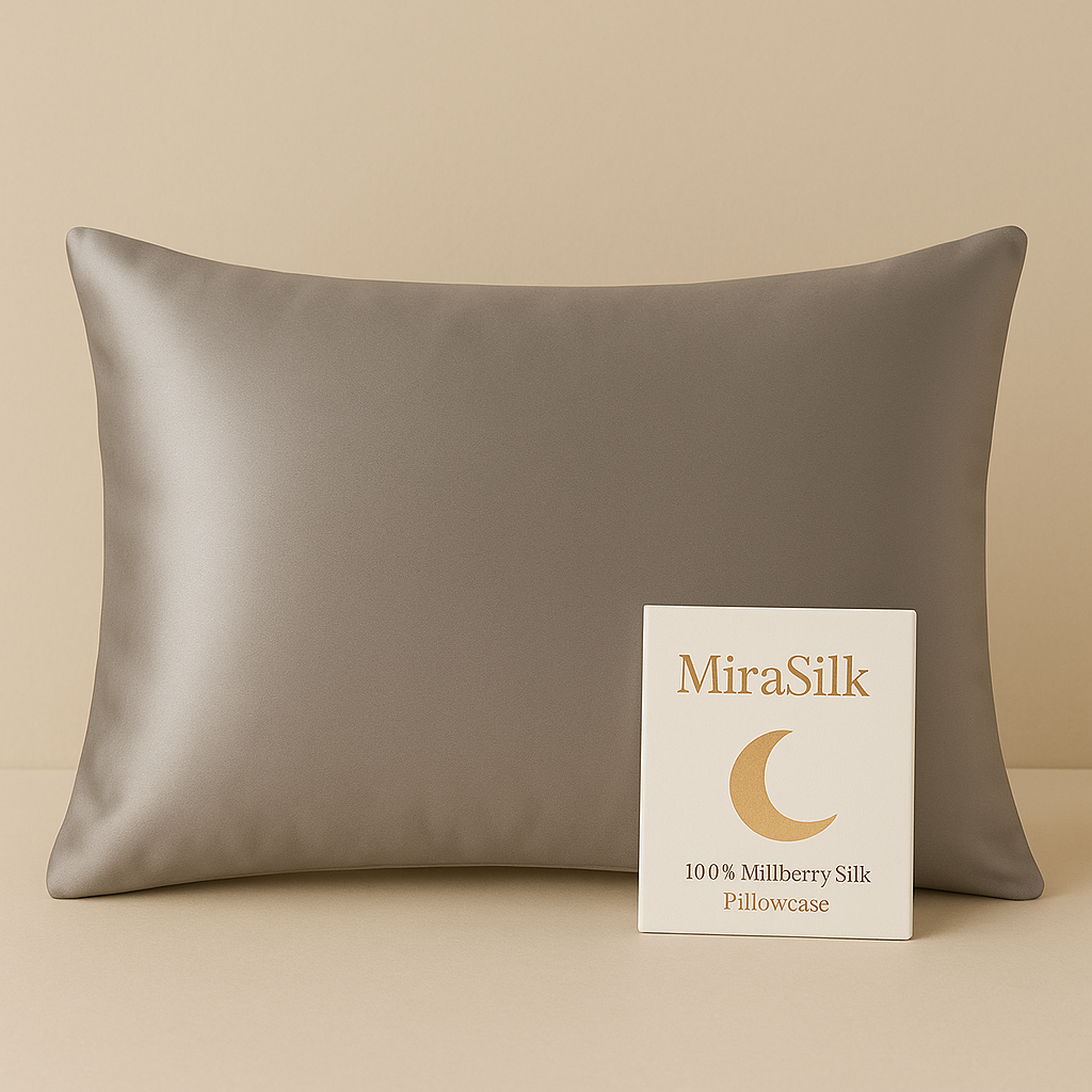 MiraSilk™ 100% Mulberry Silk Pillowcase – 19 Momme, OEKO-TEX Certified